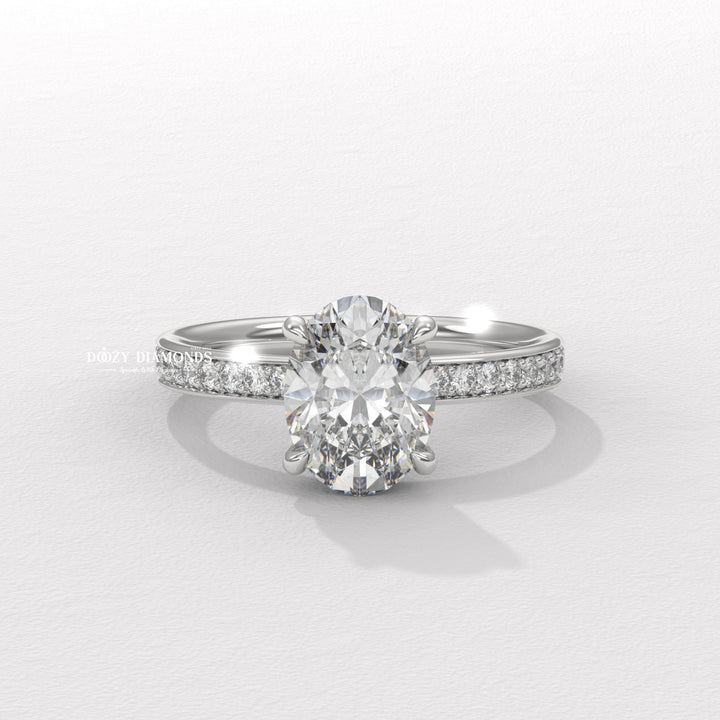 Sleek channel set oval ring
Horizontal oval channel set ring
East-west oval channel ring