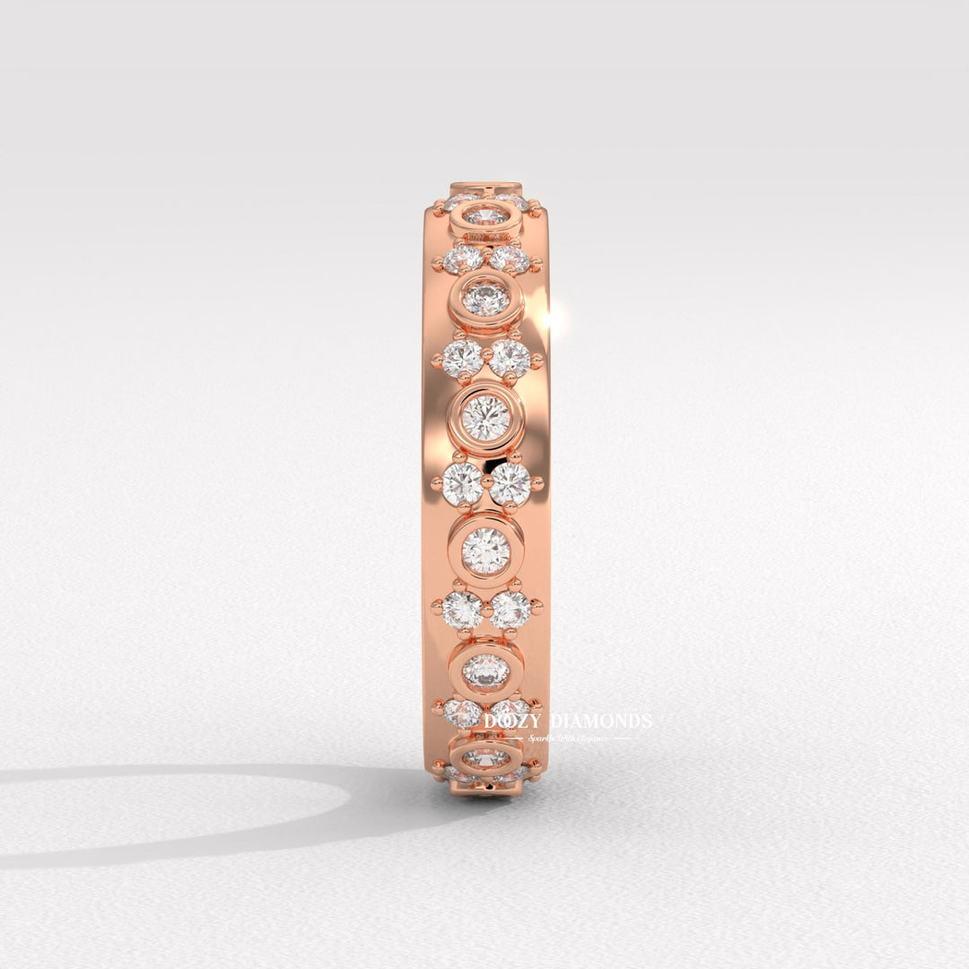 Natural diamond wedding ring
Smooth set diamond band
Anniversary band for her