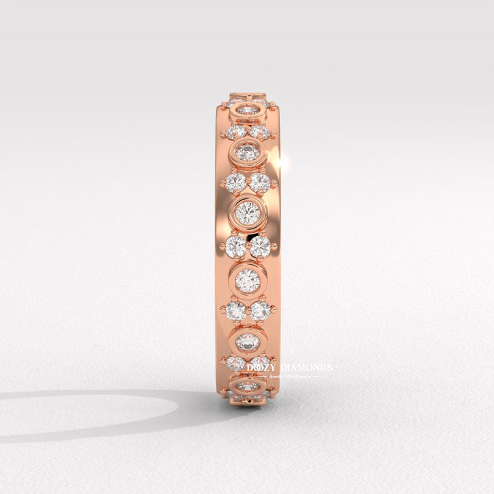Natural diamond wedding ring
Smooth set diamond band
Anniversary band for her