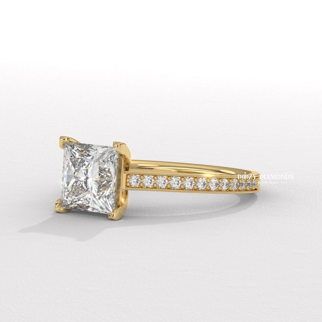 Square Cut Lab Diamond Engagement Ring
Conflict-Free Princess Cut Solitaire