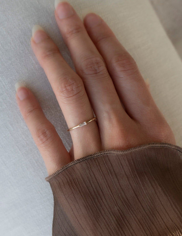 Baguette Diamond CVD EF/VVS Stacker Wedding Band