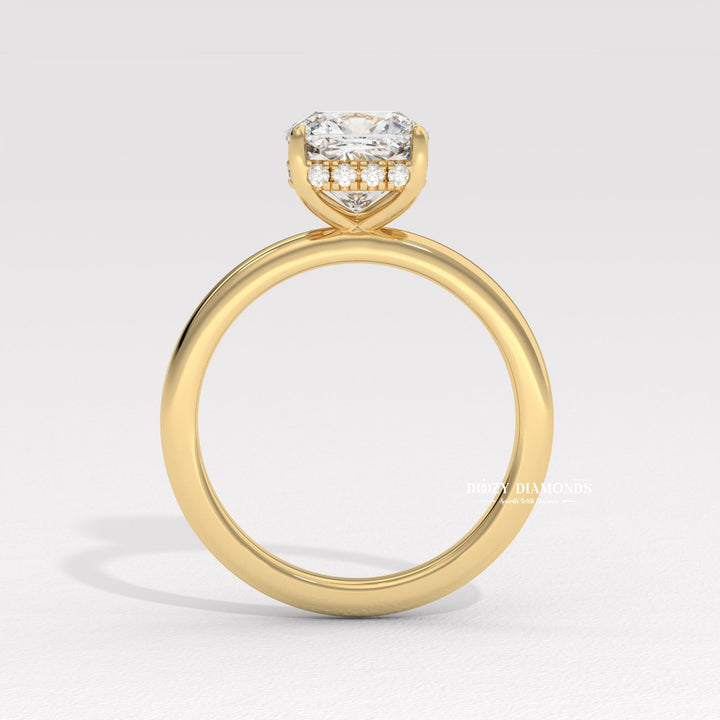 Ethical engagement ring
Sustainable diamond ring
Cushion diamond hidden halo ring
Lab created diamond ring