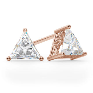 1ct Triangle Cut Moissanite Diamond Solitaire Stud Earrings