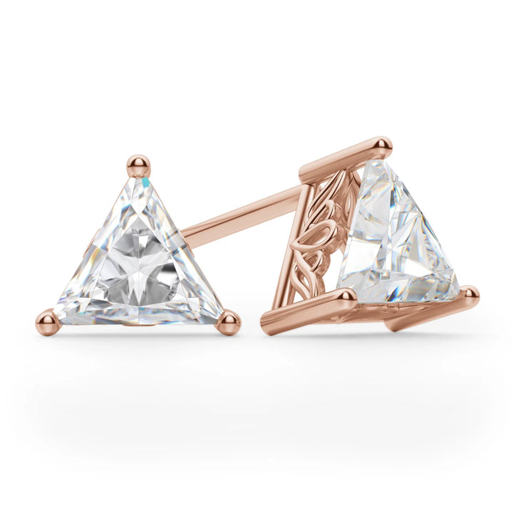 1ct Triangle Cut Moissanite Diamond Solitaire Stud Earrings