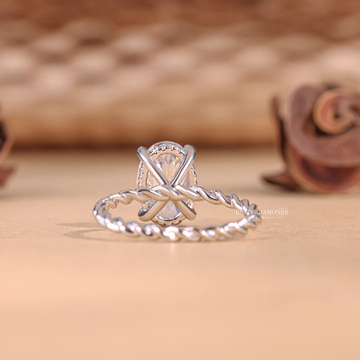 Twisted moissanite engagement rings vs diamonds, Vintage-inspired braided diamond rings in yellow gold, Twisted engagement rings for couples with matching bands, 