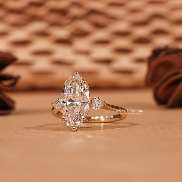 Marquise cut engagement ring, Marquise diamond engagement ring, Marquise solitaire engagement ring