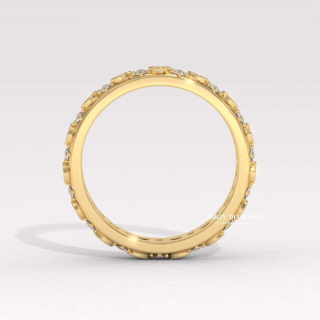 Gypsy set diamond ring
Minimalist wedding band
Unisex diamond band