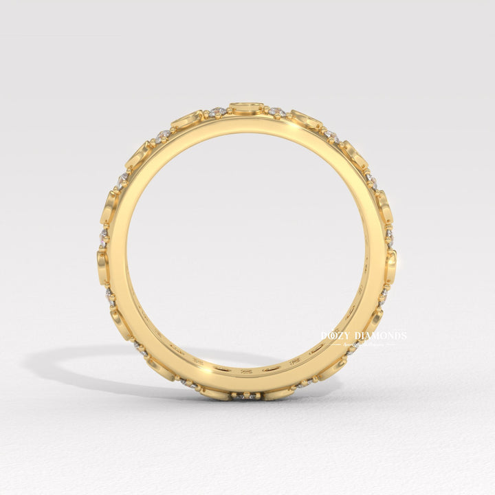 Gypsy set diamond ring
Minimalist wedding band
Unisex diamond band