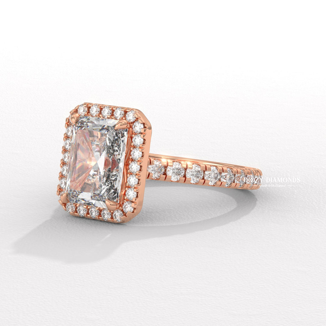 Halo engagement ring
IGI certified diamond ring
E color diamond ring
VS2 clarity diamond ring
Radiant halo ring
Certified engagement ring