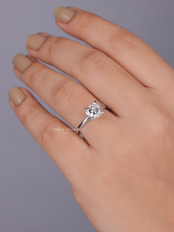 0.75ct - 1.50ct Cushion E - VS2 Lab Grown Diamond Solitaire Engagement Ring - Doozy Diamonds