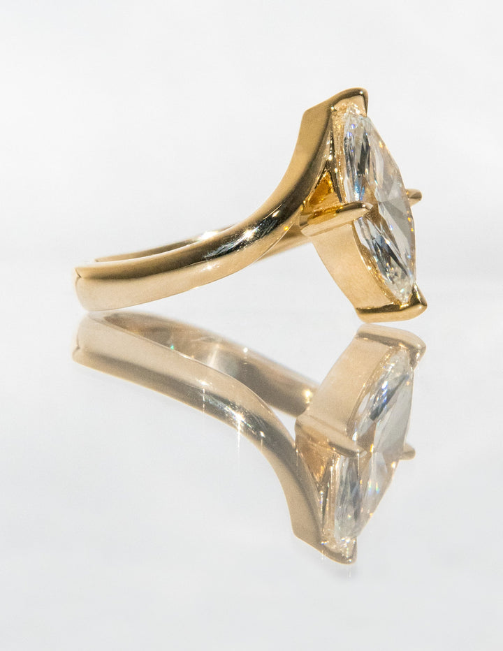 1.50CT-2.50CT Marquise Cut Diamond Unique Bypass Engagement Ring