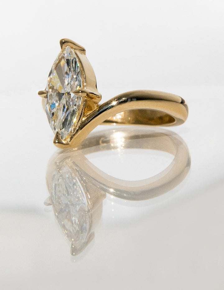 1.50CT-2.50CT Marquise Cut Diamond Unique Bypass Engagement Ring