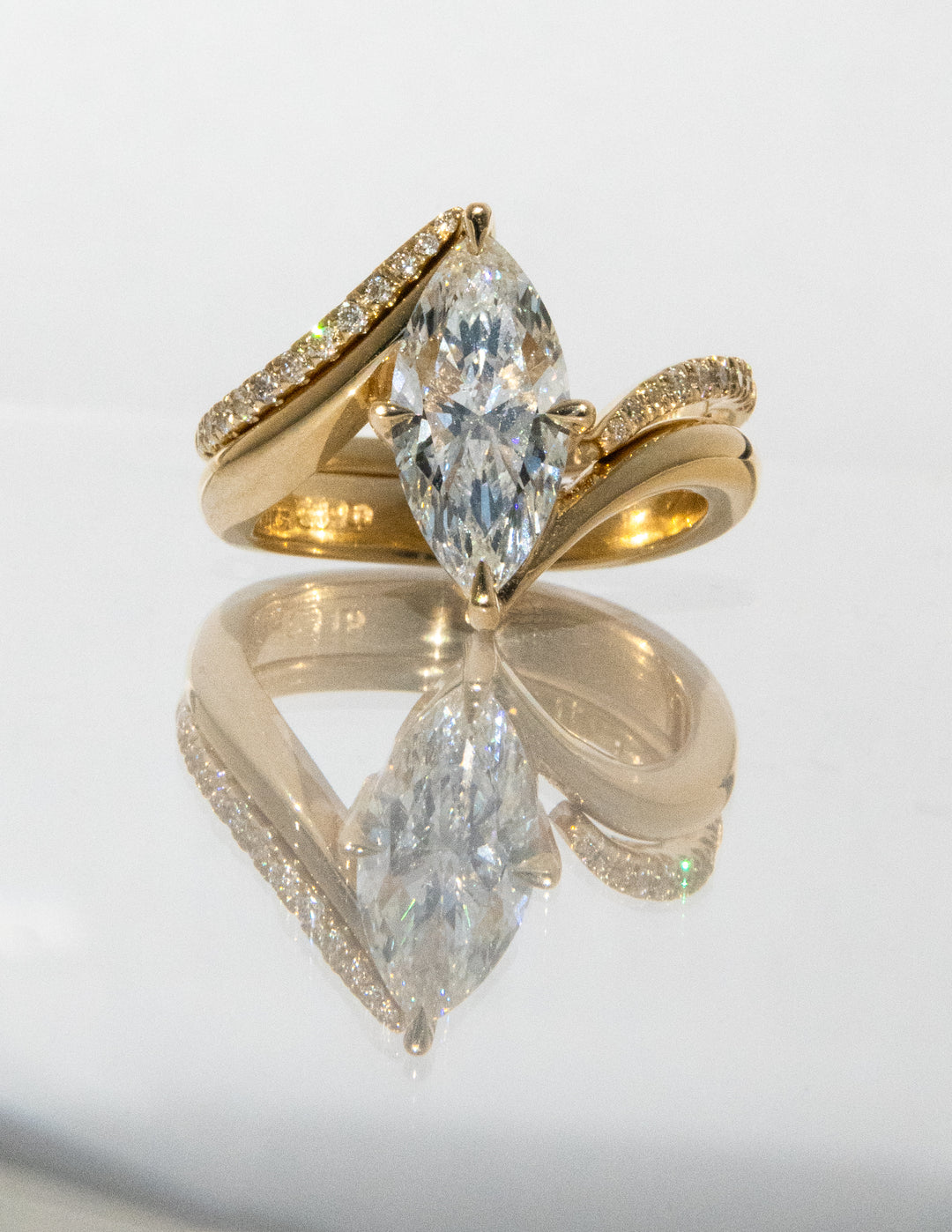2.0CT Marquise F-VS Lab Grown Unique Wedding Ring with Wrap Pave Band