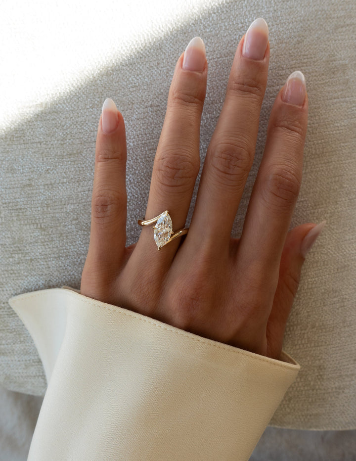 1.50CT-2.50CT Marquise Cut Diamond Unique Bypass Engagement Ring