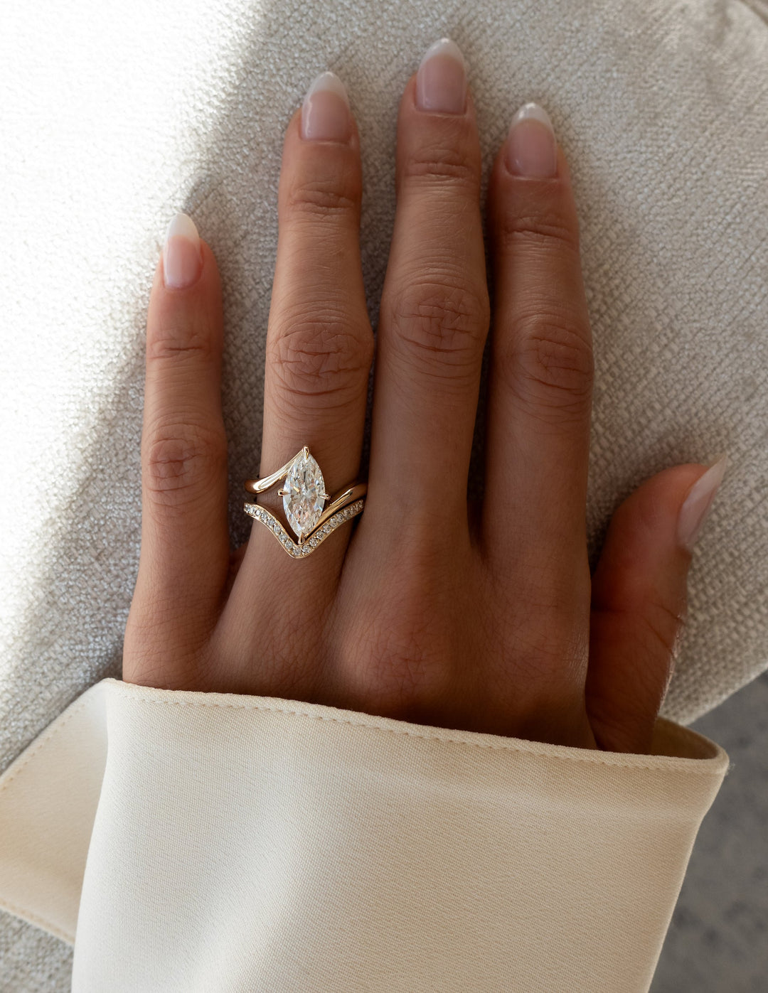 1.50CT-2.50CT Marquise Cut Diamond Unique Bypass Engagement Ring