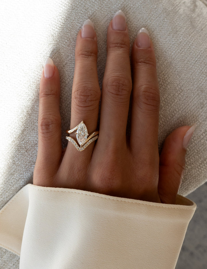 1.50CT-2.50CT Marquise Cut Diamond Unique Bypass Engagement Ring