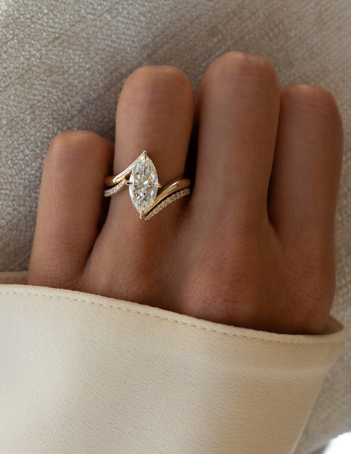 1.50CT-2.50CT Marquise Cut Diamond Unique Bypass Engagement Ring