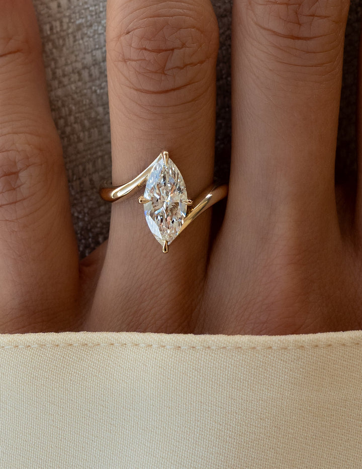1.50CT-2.50CT Marquise Cut Diamond Unique Bypass Engagement Ring