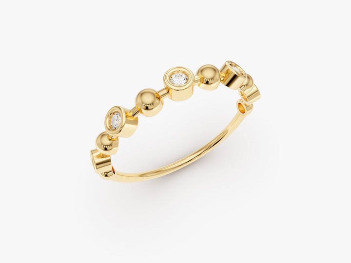 Round Diamond Bezel Engagement Ring For Women