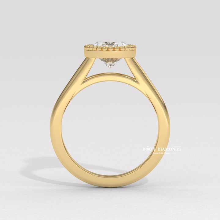 Vintage Inspired Bezel Setting
Oval Bezel Lab Diamond Solitaire
Art Deco Oval Bezel Ring