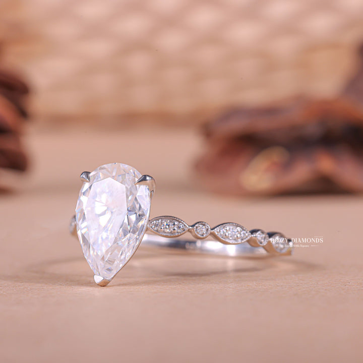 Princess cut pave engagement ring, Hidden halo pave engagement rings, Pave ring price guide, Vintage pave diamond rings, Emerald cut pave engagement rings,