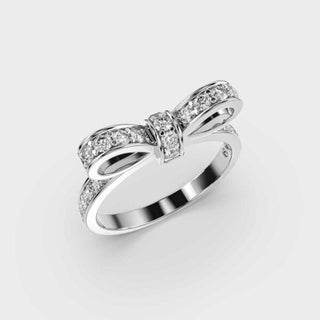 Unique Bow Diamond Moissanite Ring for Women