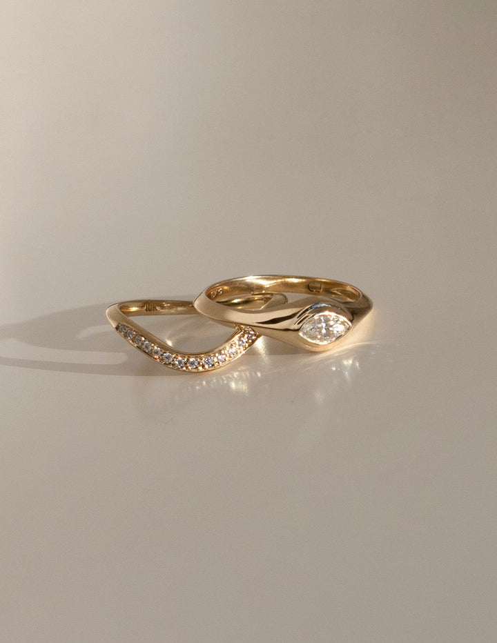 Round Diamond CVD EF/VVS Eve Wave Pave Wedding Band