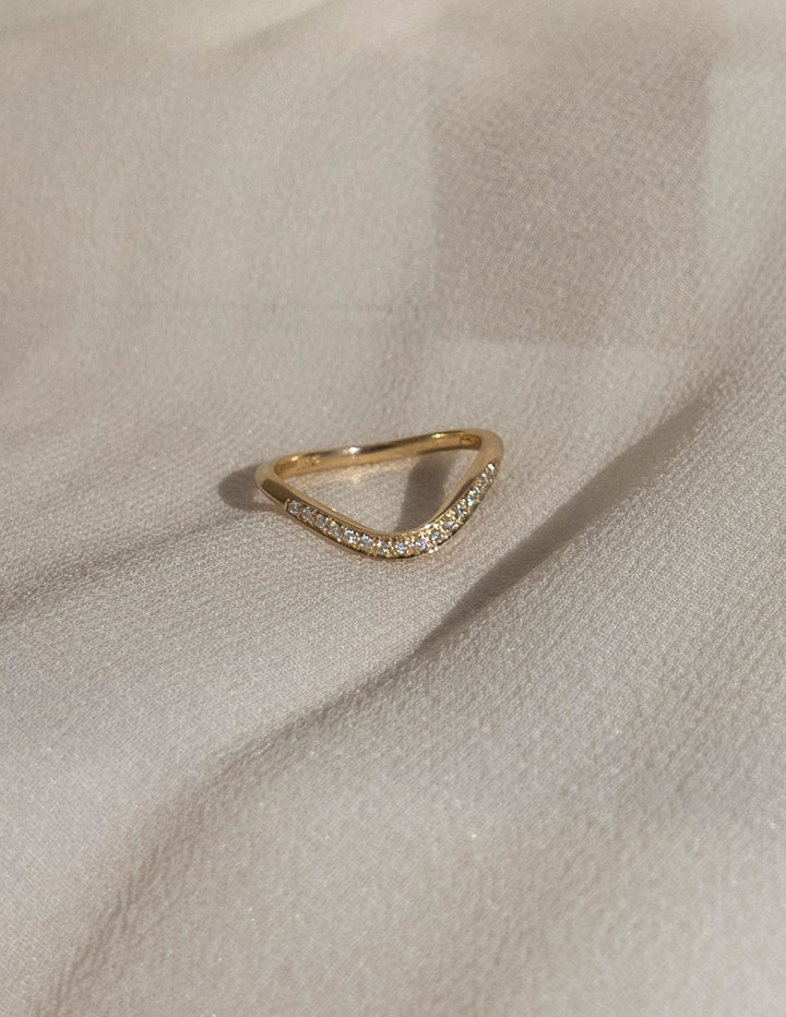 Round Diamond CVD EF/VVS Eve Wave Pave Wedding Band