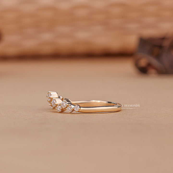 Thin diamond wedding band, Thick diamond wedding band, Princess cut diamond wedding band