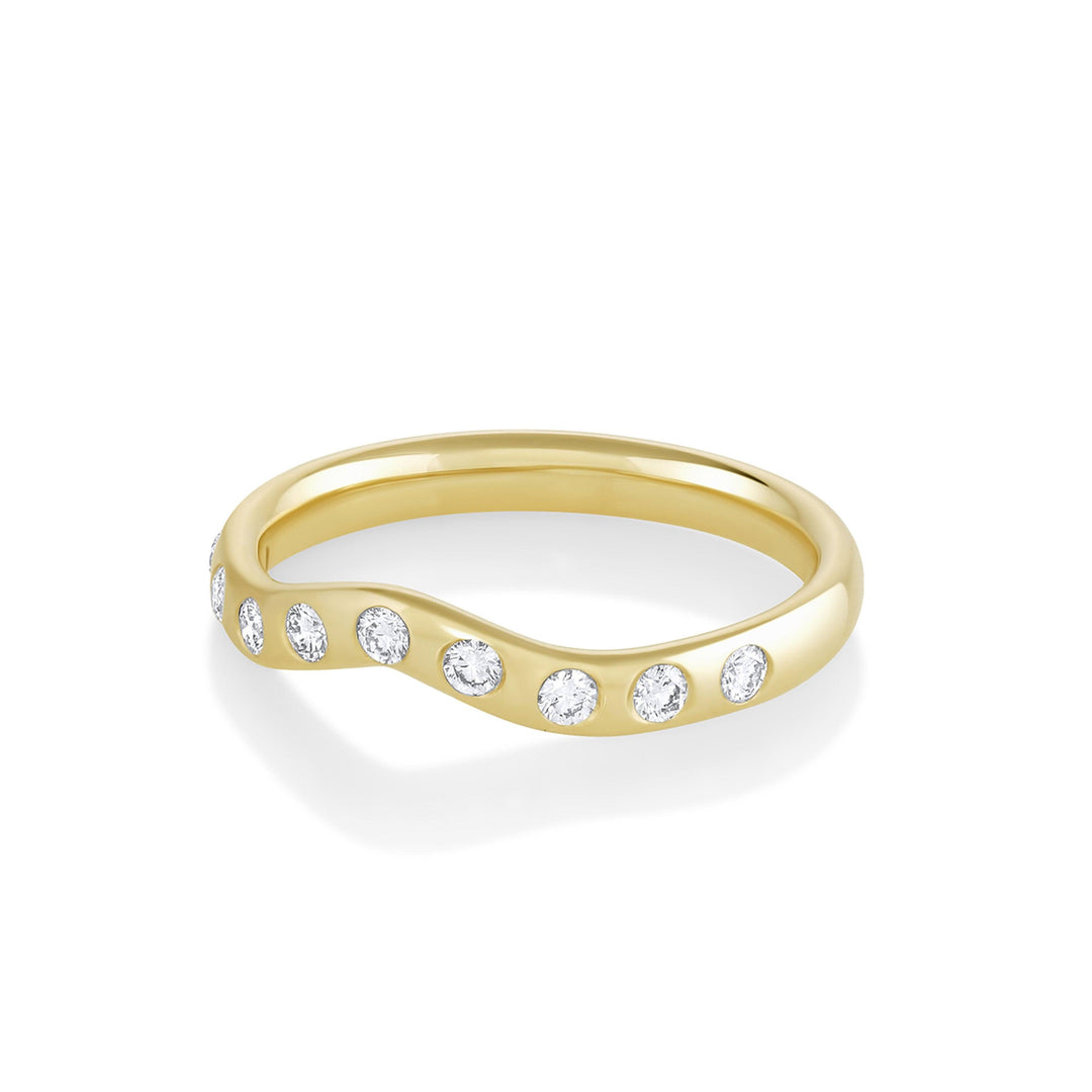 Round Diamond CVD EF/VVS Flush Set Wave Wedding Band