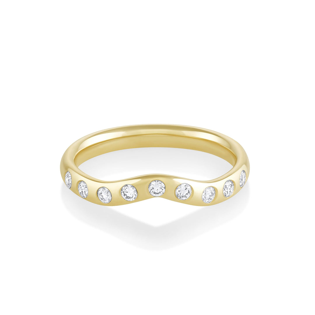 Round Diamond CVD EF/VVS Flush Set Wave Wedding Band