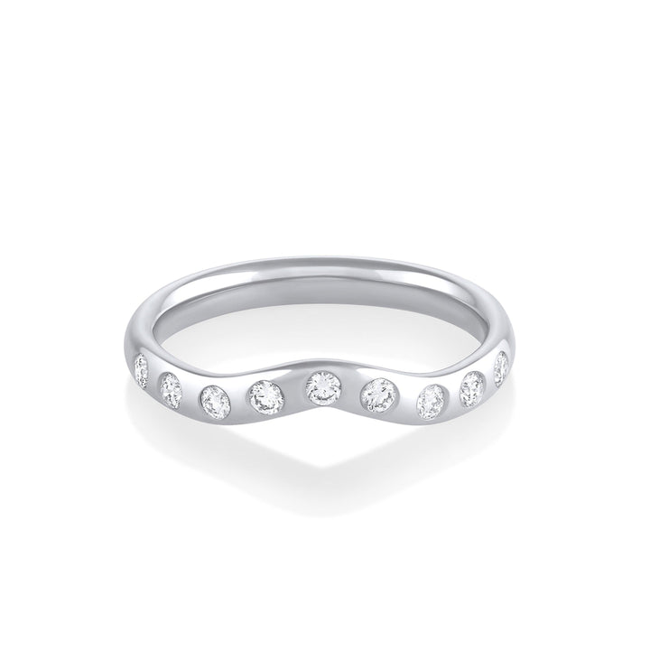 Round Diamond CVD EF/VVS Flush Set Wave Wedding Band