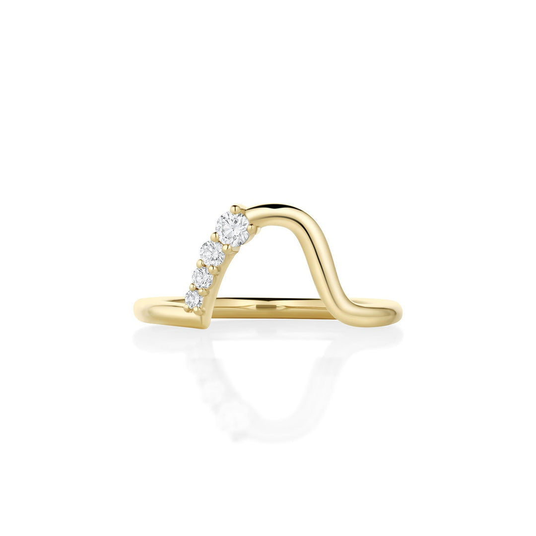 Round Diamond CVD EF/VVS Unique Wave Wedding Band