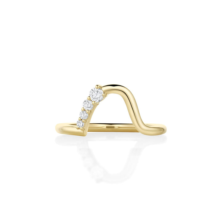 Round Diamond CVD EF/VVS Unique Wave Wedding Band