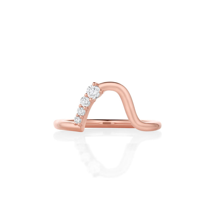 Round Diamond CVD EF/VVS Unique Wave Wedding Band