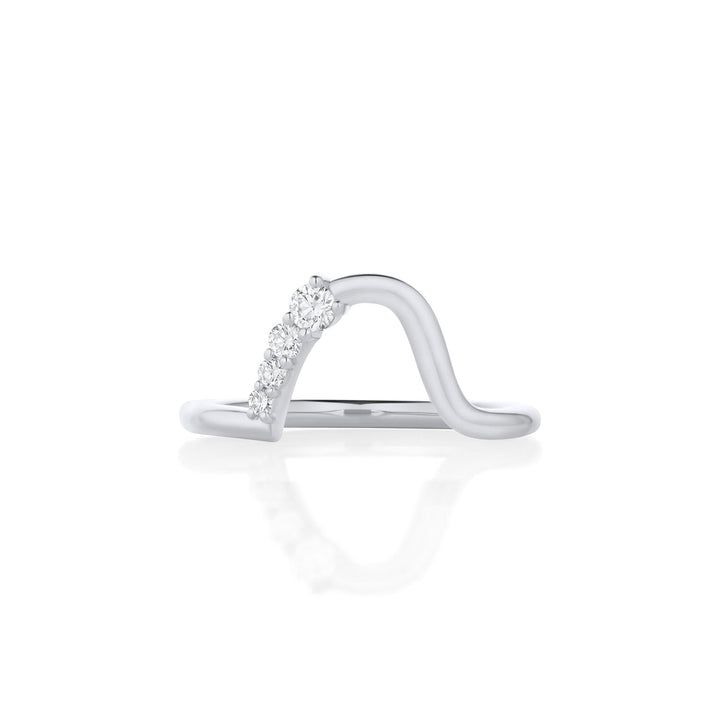 Round Diamond CVD EF/VVS Unique Wave Wedding Band