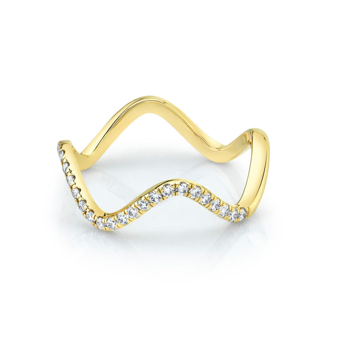 Round Diamond CVD EF/VVS Full Wave Pave Wedding Band