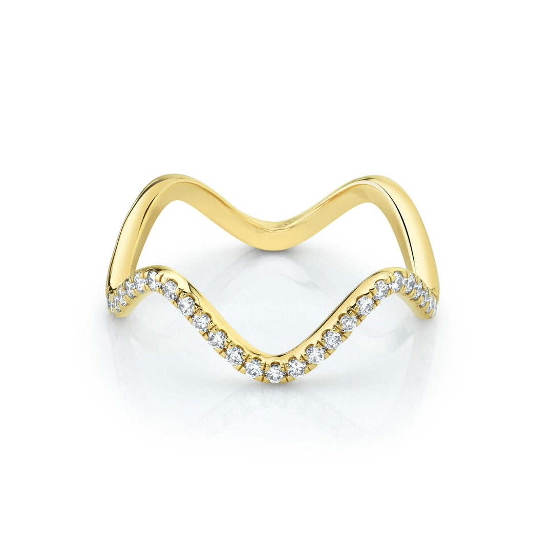 Round Diamond CVD EF/VVS Full Wave Pave Wedding Band