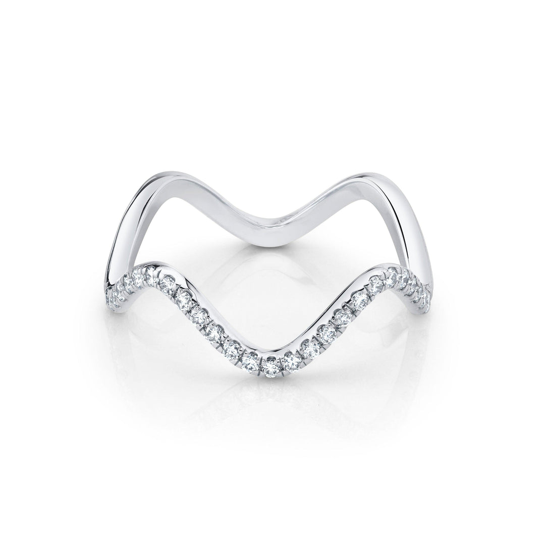 Round Diamond CVD EF/VVS Full Wave Pave Wedding Band