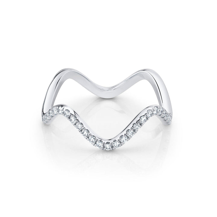 Round Diamond CVD EF/VVS Full Wave Pave Wedding Band