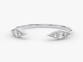 Round Diamond Open Milgrain CVD EF/VVS Wedding Band