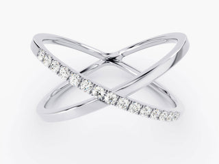 Round Cut Criss Cross CVD EF/VVS Diamond Wedding Band