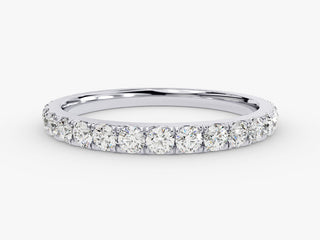 0.90CT 4-Prong Round Cut CVD EF/VVS Eternity Diamond Wedding Band