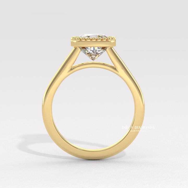 Cushion Cut Vintage Engagement Ring
Vintage Bezel Cushion Diamond Ring
Cushion Cut Solitaire Bezel Setting
