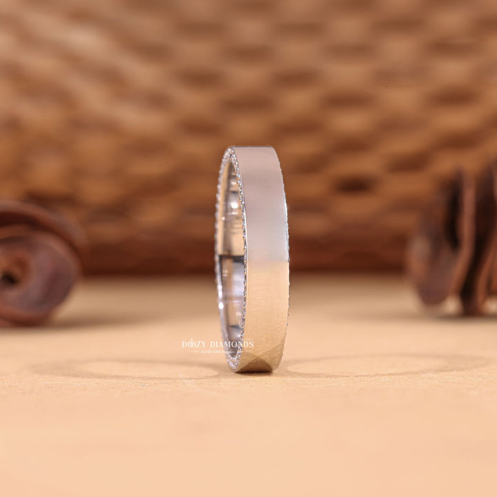 Yellow gold diamond wedding band, Rose gold diamond wedding band, Two-tone diamond wedding band, Certified diamond wedding band, Handcrafted diamond wedding band,