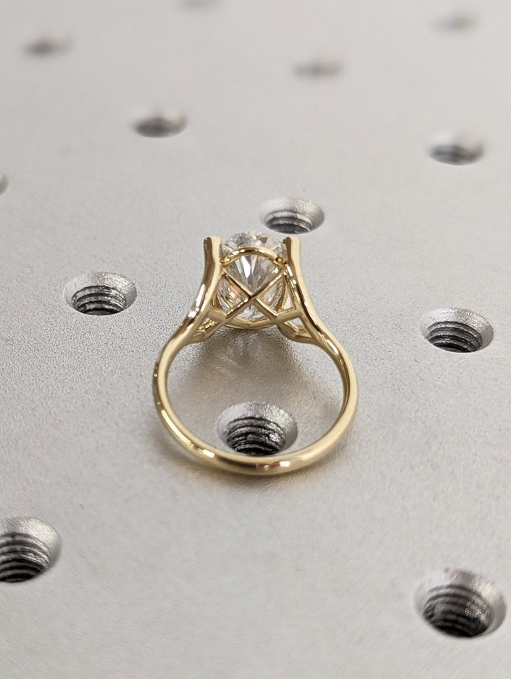High quality oval lab grown diamond engagement ring
