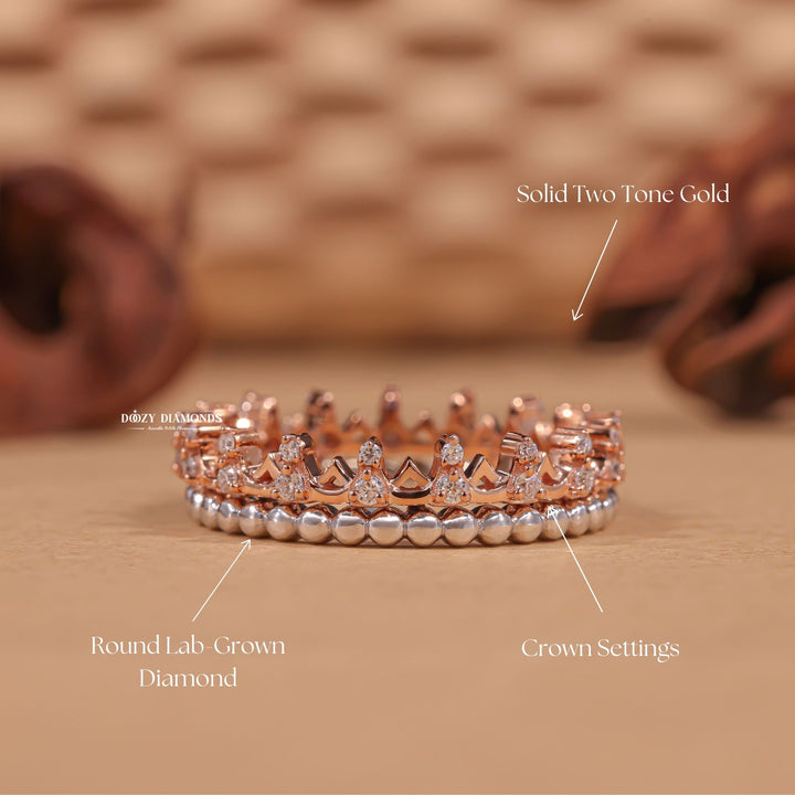 Yellow gold diamond wedding band, Rose gold diamond wedding band, Two-tone diamond wedding band, Certified diamond wedding band, Handcrafted diamond wedding band,