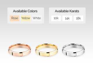 4.0mm Beveled Edge Wedding Band For Women Anniversary Gift