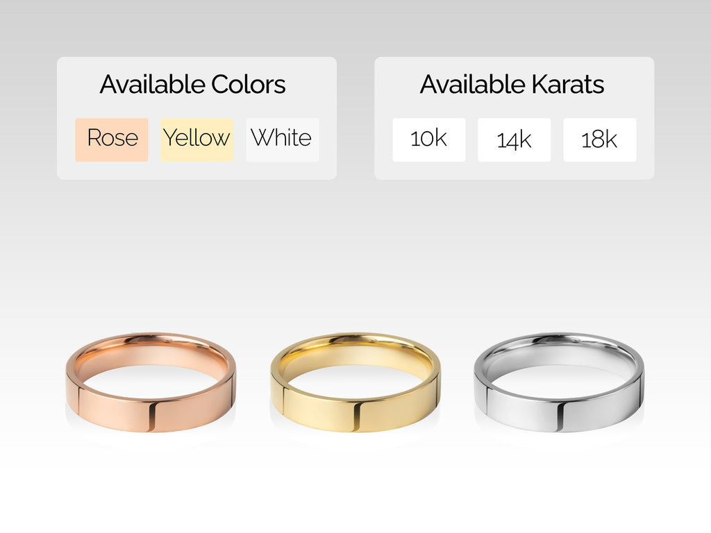 4.0mm Classic Flat Shine Wedding Band Anniversary Gift