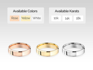 5.0mm Beveled Edge Wedding Band Anniversary Gift For Women